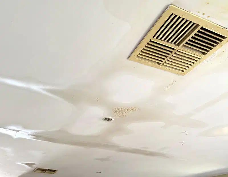 Washing Machine Flood Damage on Ceiling